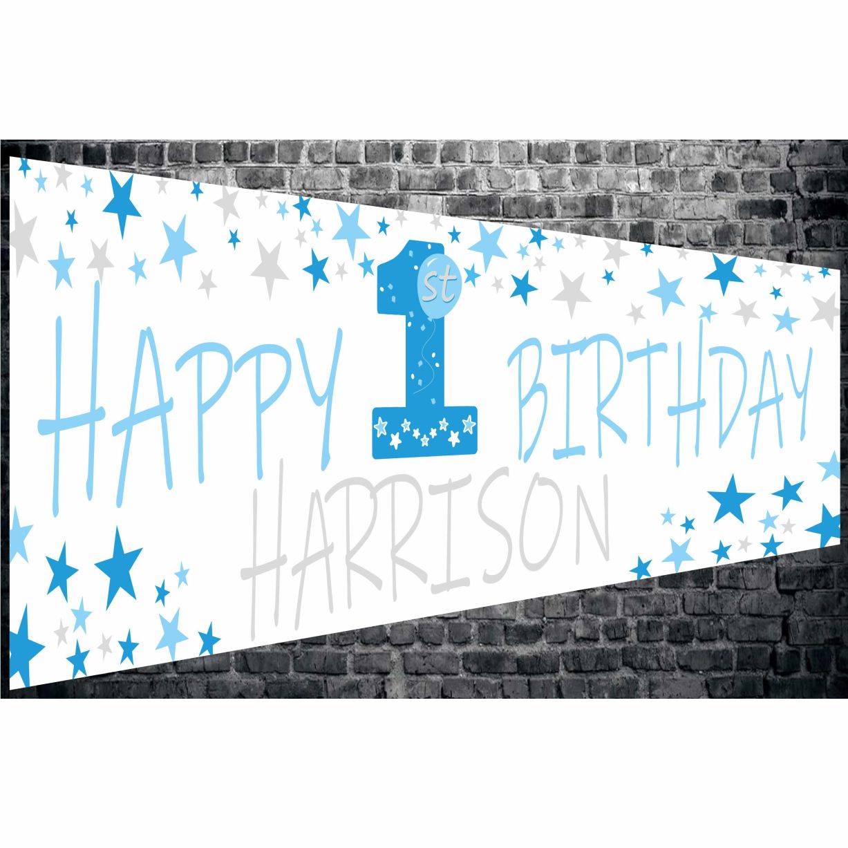 1st Birthday - All Stars Theme Personalised Banner